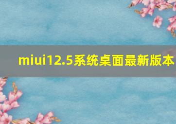 miui12.5系统桌面最新版本