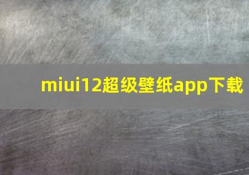 miui12超级壁纸app下载