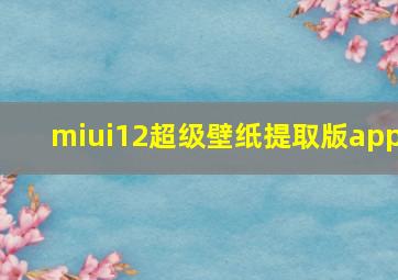 miui12超级壁纸提取版app