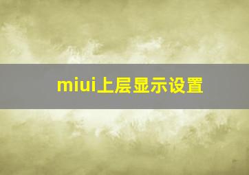 miui上层显示设置