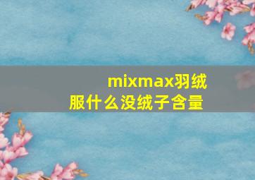 mixmax羽绒服什么没绒子含量