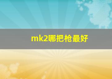 mk2哪把枪最好