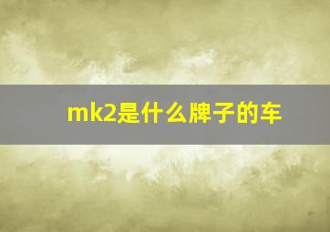 mk2是什么牌子的车