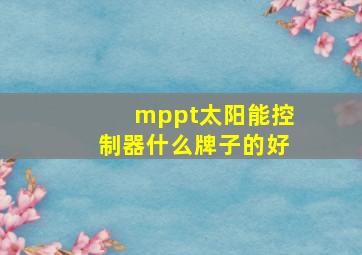 mppt太阳能控制器什么牌子的好