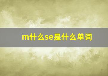 m什么se是什么单词