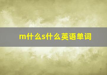 m什么s什么英语单词