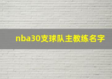 nba30支球队主教练名字