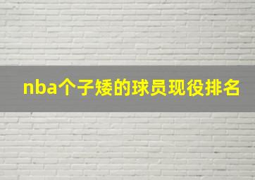 nba个子矮的球员现役排名