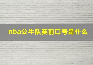 nba公牛队赛前口号是什么