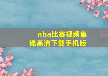 nba比赛视频集锦高清下载手机版