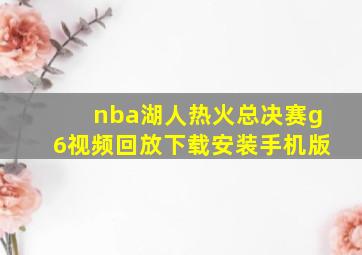 nba湖人热火总决赛g6视频回放下载安装手机版