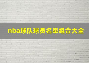 nba球队球员名单组合大全