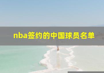 nba签约的中国球员名单