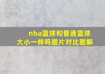 nba篮球和普通篮球大小一样吗图片对比图解