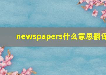 newspapers什么意思翻译