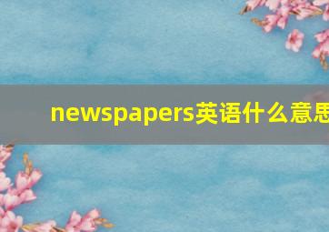 newspapers英语什么意思