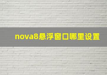 nova8悬浮窗口哪里设置