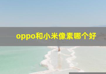 oppo和小米像素哪个好