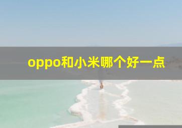 oppo和小米哪个好一点