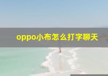 oppo小布怎么打字聊天