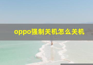 oppo强制关机怎么关机