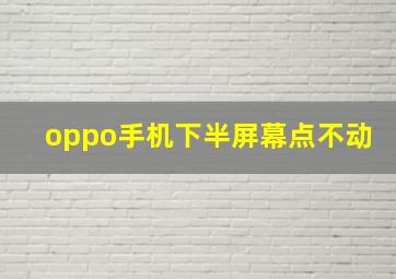 oppo手机下半屏幕点不动