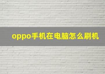 oppo手机在电脑怎么刷机