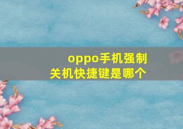 oppo手机强制关机快捷键是哪个