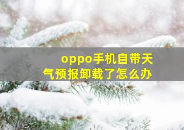 oppo手机自带天气预报卸载了怎么办