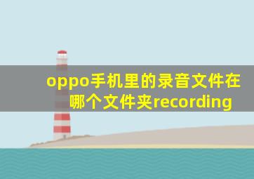 oppo手机里的录音文件在哪个文件夹recording