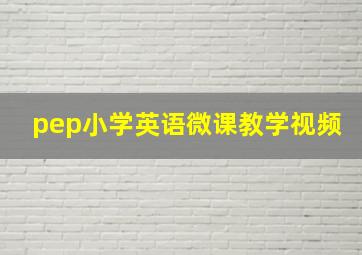 pep小学英语微课教学视频