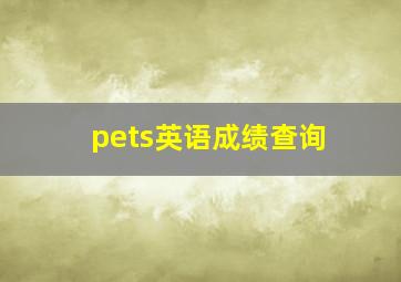 pets英语成绩查询