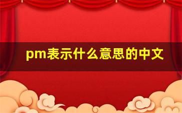 pm表示什么意思的中文