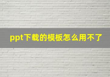 ppt下载的模板怎么用不了