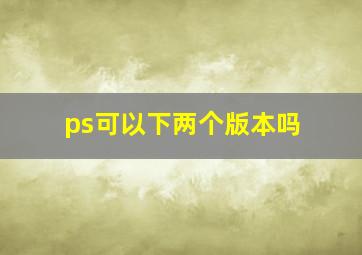 ps可以下两个版本吗