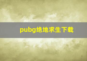 pubg绝地求生下载