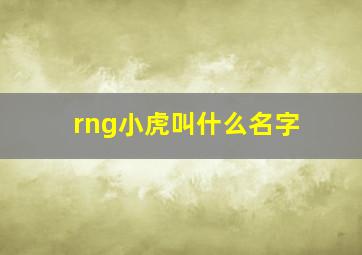 rng小虎叫什么名字