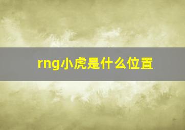 rng小虎是什么位置