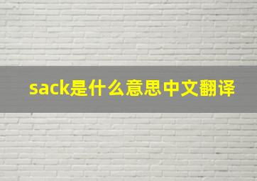 sack是什么意思中文翻译