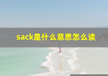 sack是什么意思怎么读