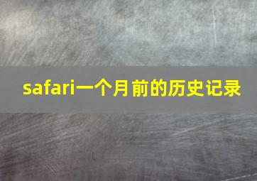 safari一个月前的历史记录