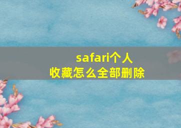 safari个人收藏怎么全部删除