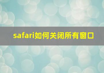 safari如何关闭所有窗口