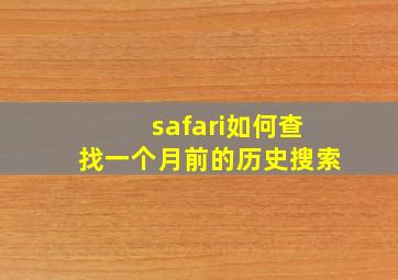 safari如何查找一个月前的历史搜索