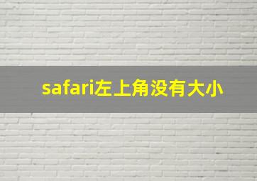 safari左上角没有大小