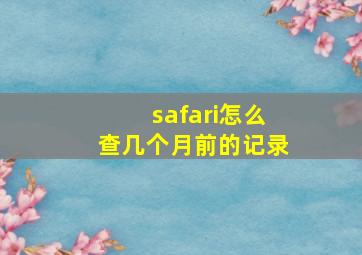 safari怎么查几个月前的记录