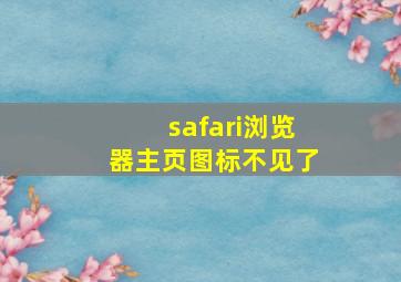 safari浏览器主页图标不见了