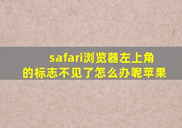 safari浏览器左上角的标志不见了怎么办呢苹果