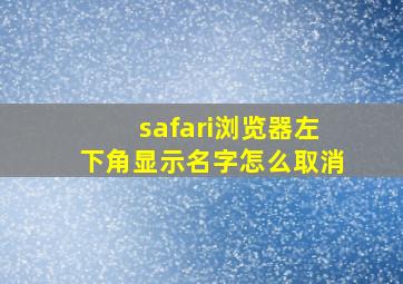 safari浏览器左下角显示名字怎么取消