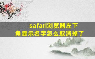 safari浏览器左下角显示名字怎么取消掉了